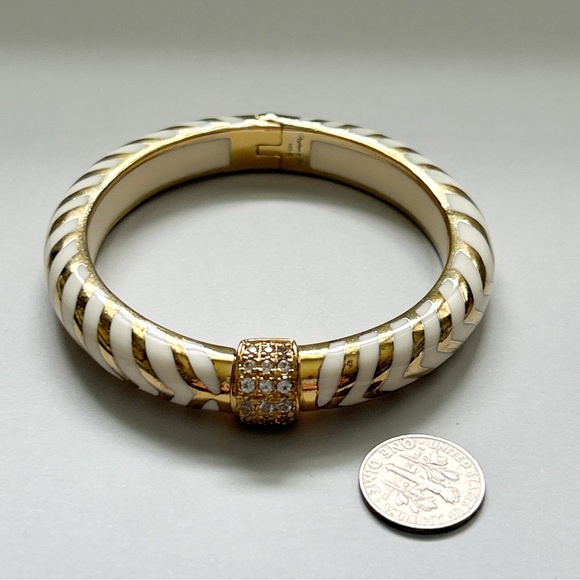 Vintage Angelique de Paris Mata Hari 18 Karat Gold Vermeil Cream Bangle Bracelet - Picture 10 of 13